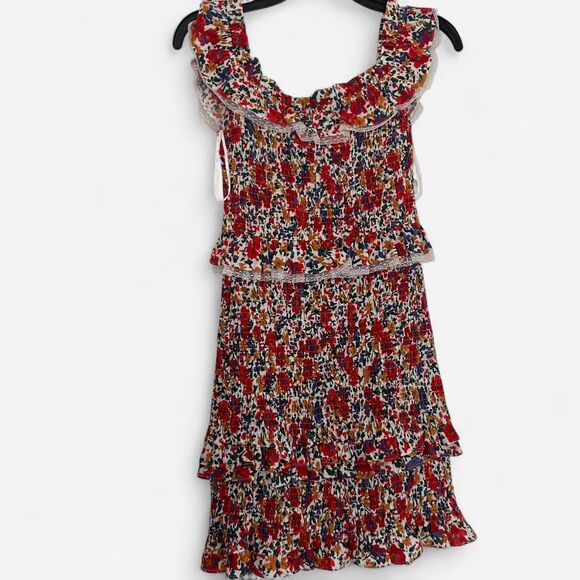 ASTR The Label “Isabel” Smocked Floral Mini Dress Romantic Cottage core Small - Picture 2 of 8